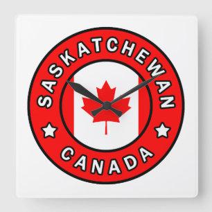 Saskatchewan Canada Square Wall Clock