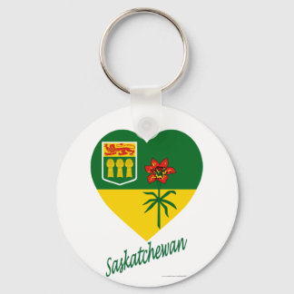 Saskatchewan Flag Heart with Name Key Ring