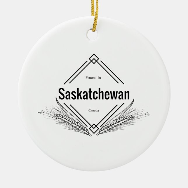 Saskatchewan -Found in Saskatchewan Ceramic Tree Decoration (Front)