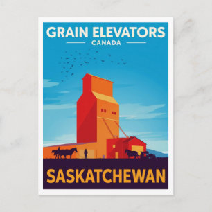Saskatchewan Grain Elevator Vintage Postcard