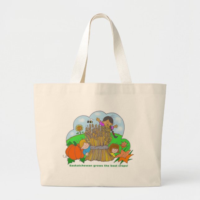 Saskatchewan Grows Large Tote Bag (Front)
