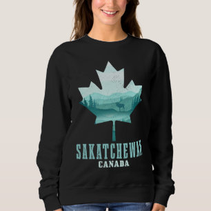 Saskatchewan Maple Leaf Moose Vintage Canada Canad Sweatshirt