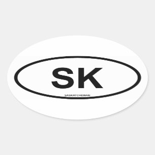 Saskatchewan "SK" Oval Sticker
