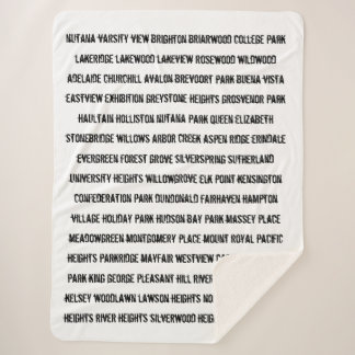 Saskatoon Neighborhoods Sherpa Blanket