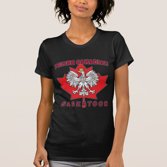 Saskatoon Polish Canadian Leaf T-Shirt (Front)