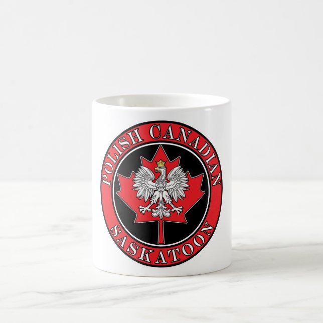 Saskatoon Round Polish Canadian Leaf Coffee Mug (Center)