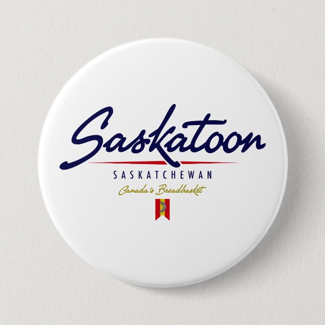 Saskatoon Script 7.5 Cm Round Badge (Front)
