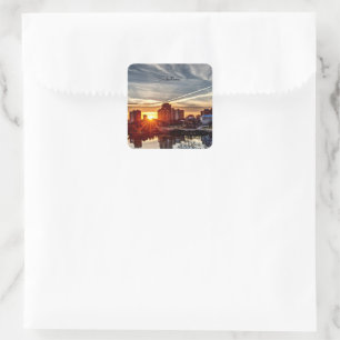 Saskatoon Sunset Square Sticker