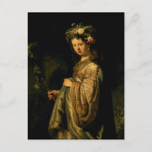 Saskia as Flora, 1634 Postcard