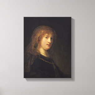 Saskia van Uylenburgh, c.1634-1640 (oil on panel) Canvas Print