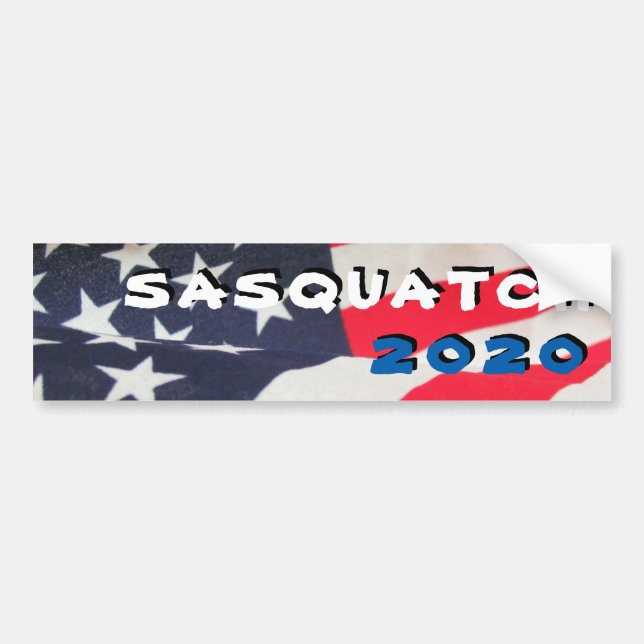 Sasquatch 2020 with Flag Bumper Sticker (Front)