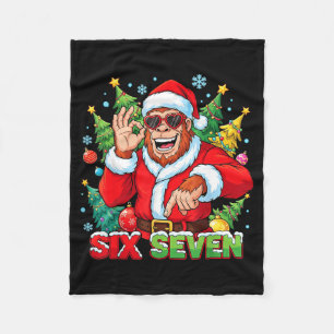 Sasquatch 67 Bigfoot Six Seven Meme Christmas Cost Fleece Blanket