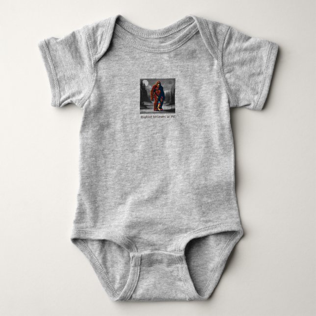 Sasquatch aka Bigfoot Believes in Me Baby Bodysuit (Front)