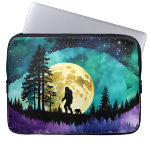 Sasquatch and  Bear walking on the mountain Laptop Sleeve