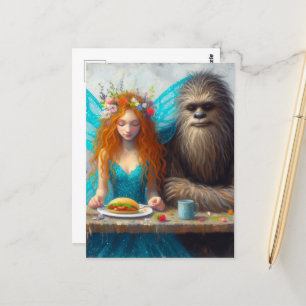 Sasquatch and the Fairy Picnic Postcard