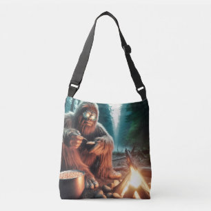 Sasquatch at the Campfire Crossbody Bag