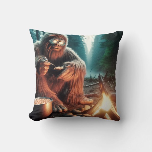 Sasquatch at the Campfire Cushion (Front)