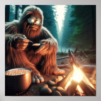 Sasquatch at the Campfire Poster