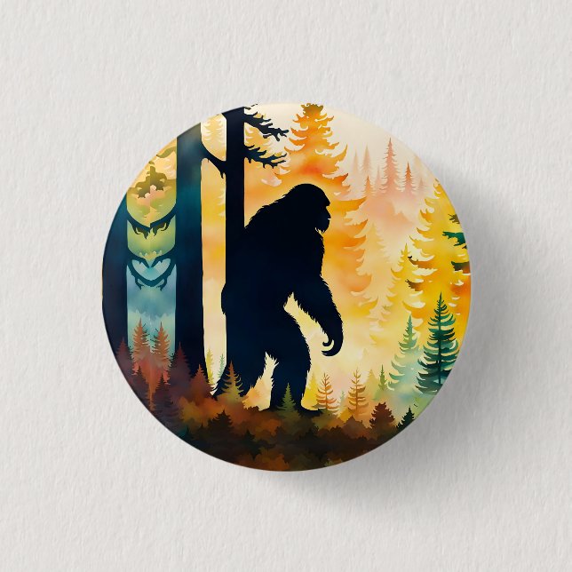 Sasquatch Autumn Landscape Sunset 3 Cm Round Badge (Front)
