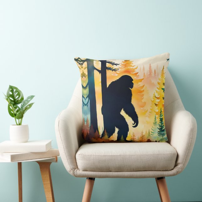 Sasquatch Autumn Landscape Sunset Cushion (Chair)