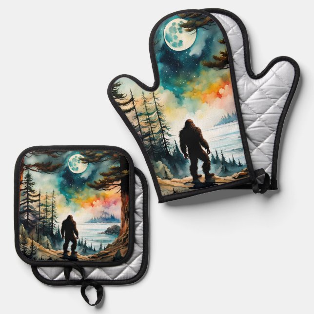 Sasquatch Bay  Oven Mitt & Pot Holder Set (Front/Back)
