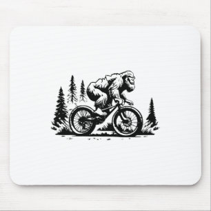 Sasquatch Bigfoot Mountain Biking Funny Bike Bicyc Mouse Pad