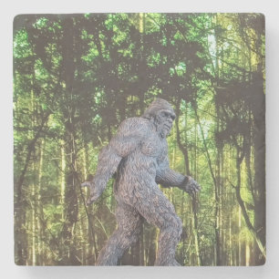 Sasquatch (Bigfoot) out in the Wild Stone Coaster