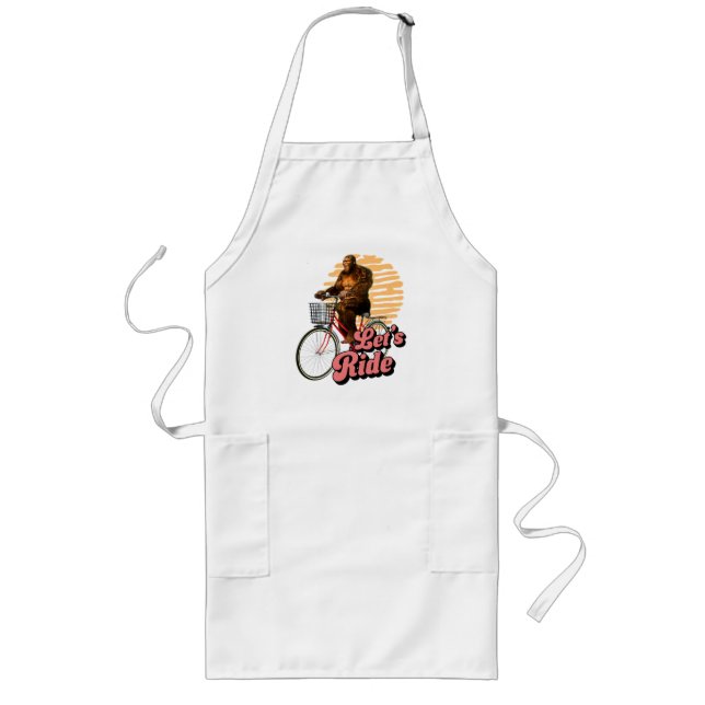 Sasquatch Bike Ride Forest Adventure Long Apron (Front)