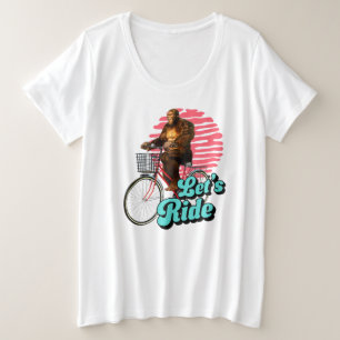 Sasquatch Bike Ride Forest Adventure Plus Size T-Shirt