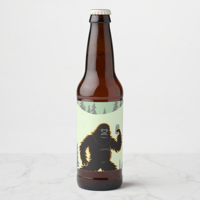 Sasquatch Birthday Beer Bottle Label (Front)