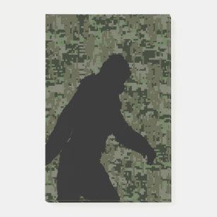 Sasquatch Black Silhouette Digital Camouflage Post-it Notes
