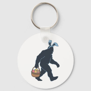 Sasquatch Bunny Ears Carrying Easter Eggs Basket E Key Ring