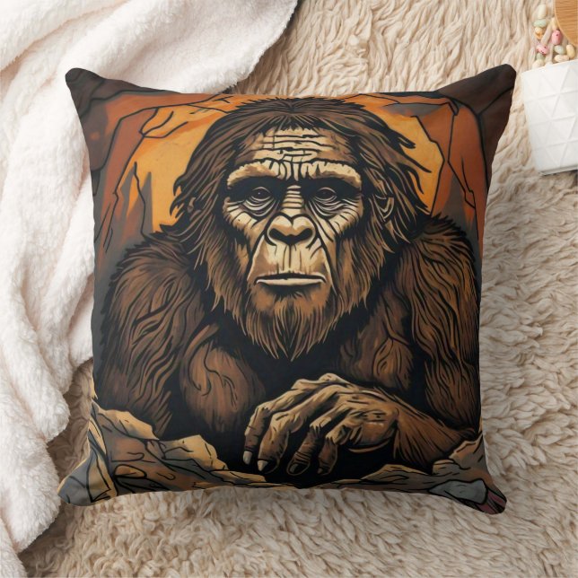 Sasquatch Cave Throw Pillow (Blanket)