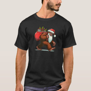 Sasquatch Christmas Tree Lights Xmas Funny Bigfoot T-Shirt