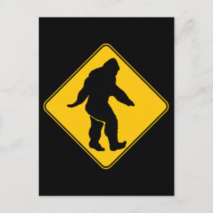 Sasquatch crossing postcard