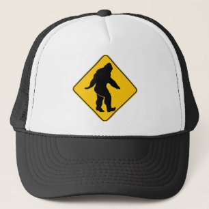 Sasquatch crossing trucker hat
