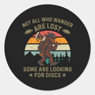 Sasquatch Disc Golfer Funny Disc Golf _2  Classic Round Sticker