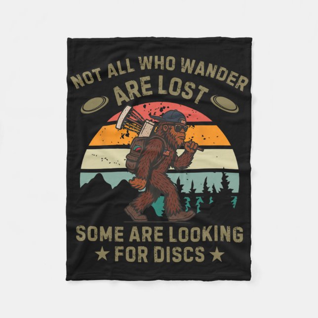 Sasquatch Disc Golfer Funny Disc Golf _2  Fleece Blanket (Front)