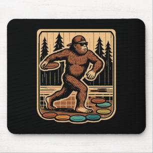 Sasquatch Disc Golfer Funny Disc Golf Mouse Pad