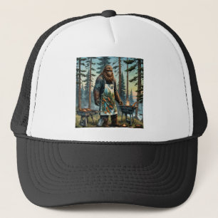 Sasquatch Fish Grillmaster Dad Trucker Hat