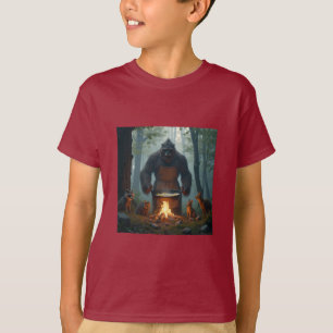 Sasquatch frying eggs for friends T-Shirt