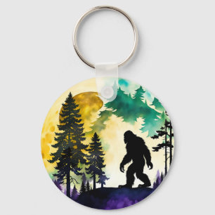 Sasquatch Full moon Key Ring