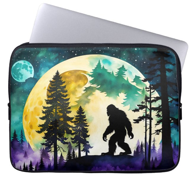 Sasquatch Full moon Laptop Sleeve (Front)