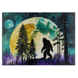 Sasquatch Full moon on the Mountain Cutting Board