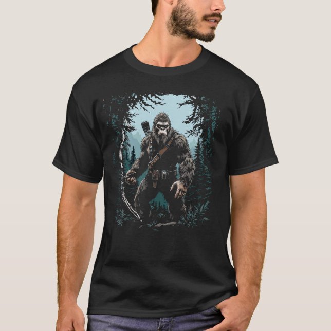 Sasquatch Funny Buck Deer Hunting Lover Tee Buckin (Front)
