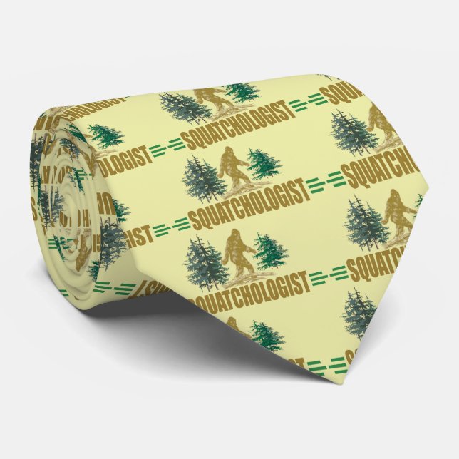 Sasquatch - Funny Squatchologist Tie (Rolled)