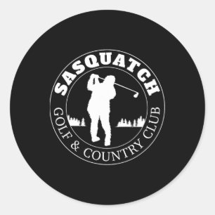 Sasquatch Golf Bigfoot Humour Classic Round Sticker