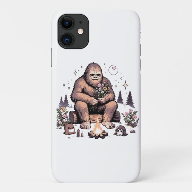 Sasquatch Holding Flowers Case-Mate iPhone Case (Back)