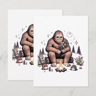 Sasquatch Holding Flowers Enclosure Card