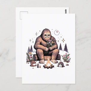 Sasquatch Holding Flowers Postcard